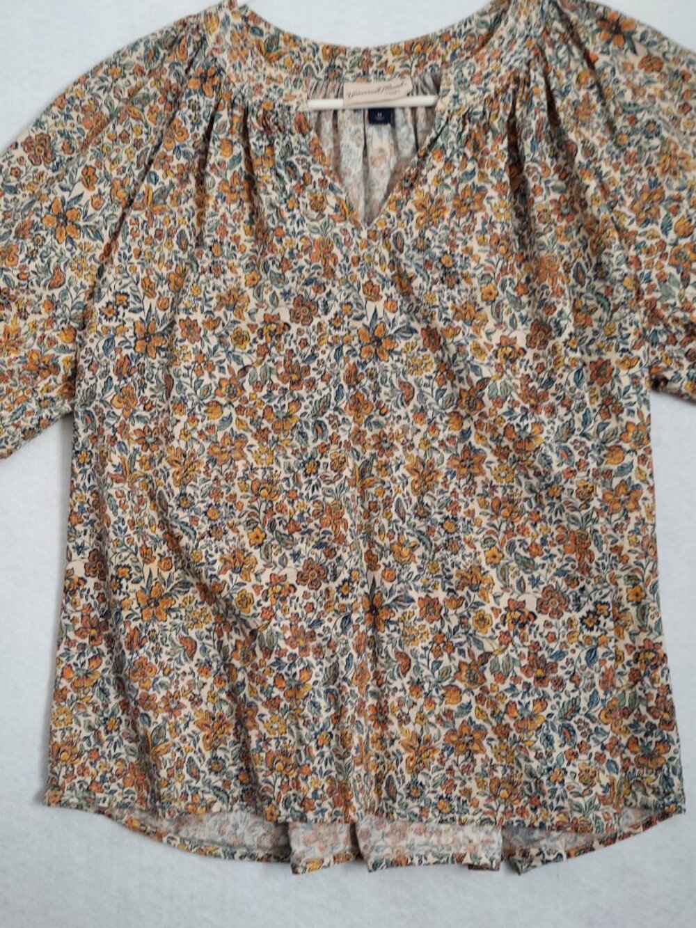 Universal Thread Floral Boho Cotton Blouse Medium Lightweight Soft Top - Picture 3 of 12